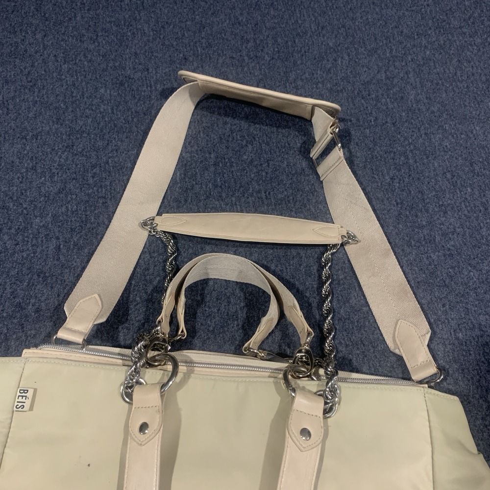 Beis The Baby Bag in Beige/Cream Trim Vegan Leather Multi Straps - Picture 10 of 16